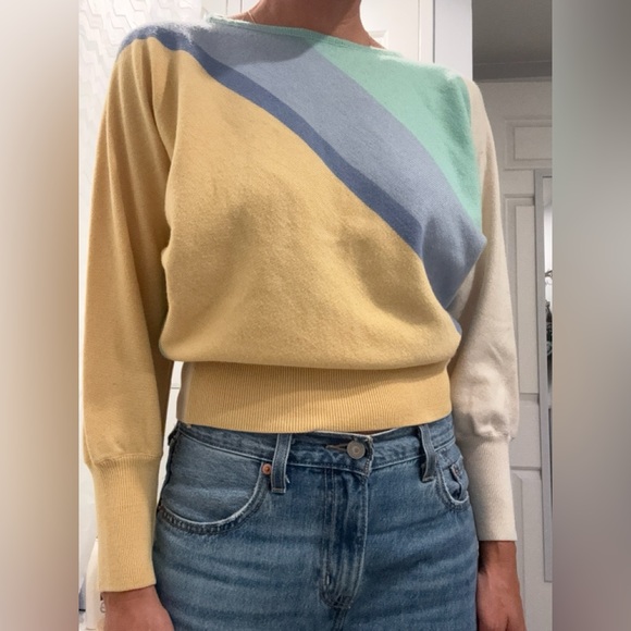 Vintage Wool / Mohair Mondi Pastel Striped Women's Sweater - Picture 5 of 12